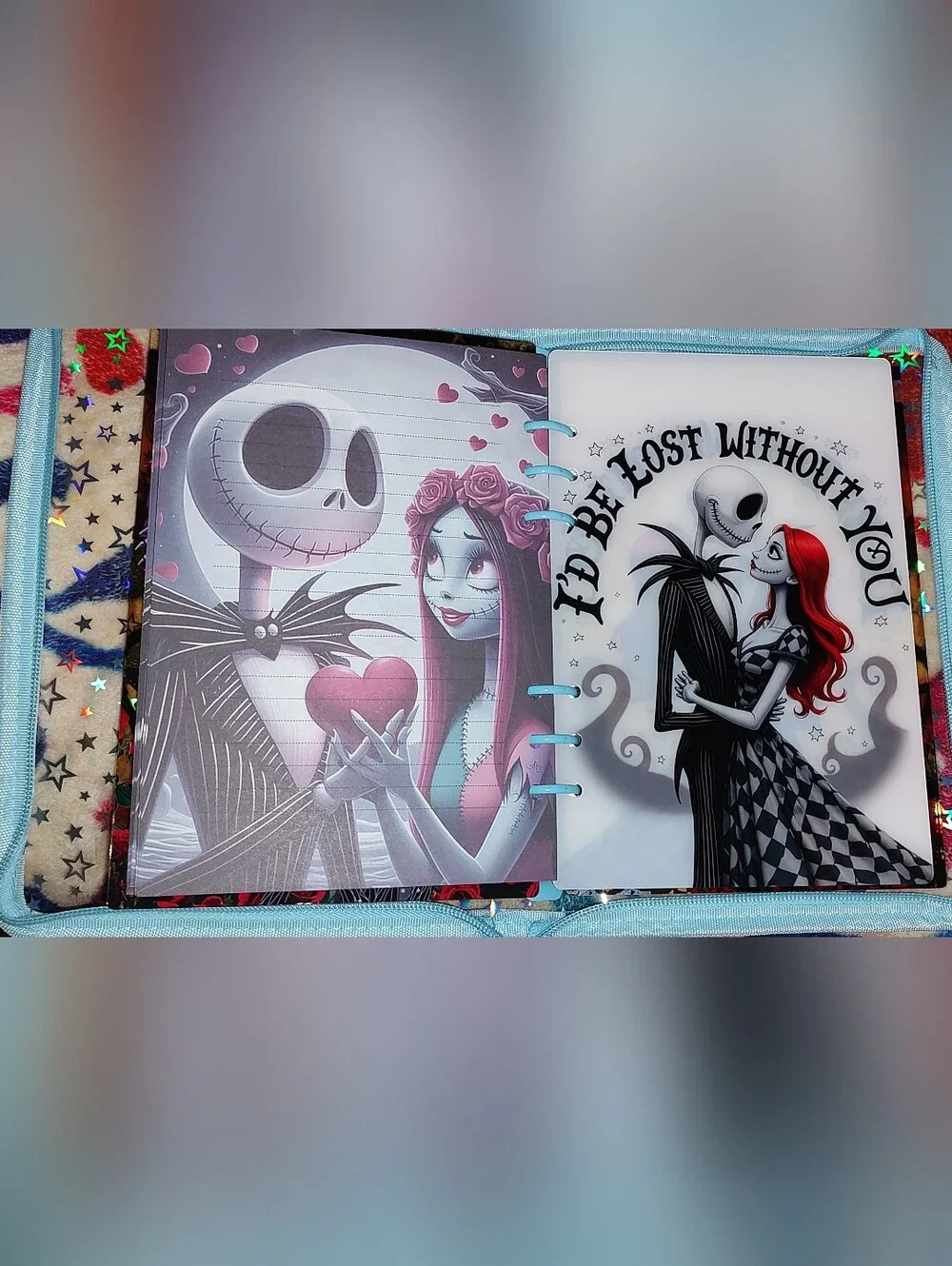 New! A5 Jack & Sally Acrylic Shaker Notebook With Paper